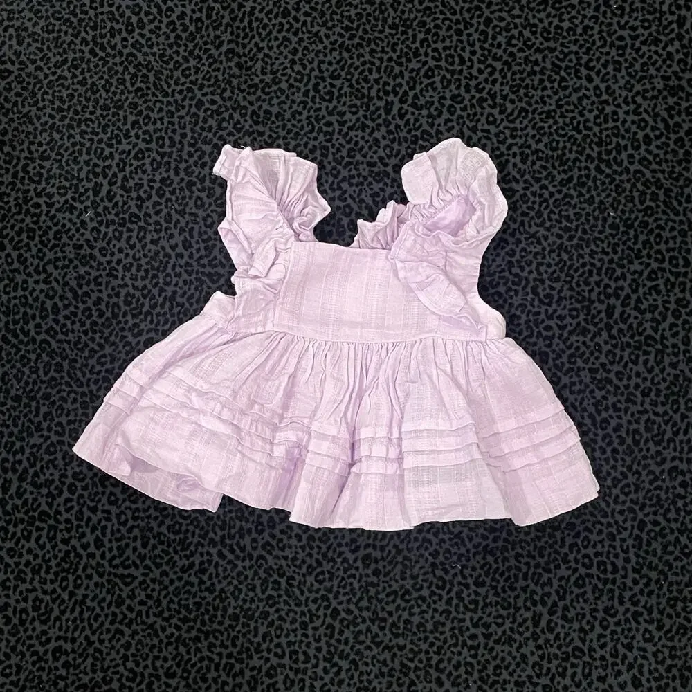 Janie & Jack Toddler One Piece Swim Suit Rash Guard Floral 0-3M Ruffle Dress